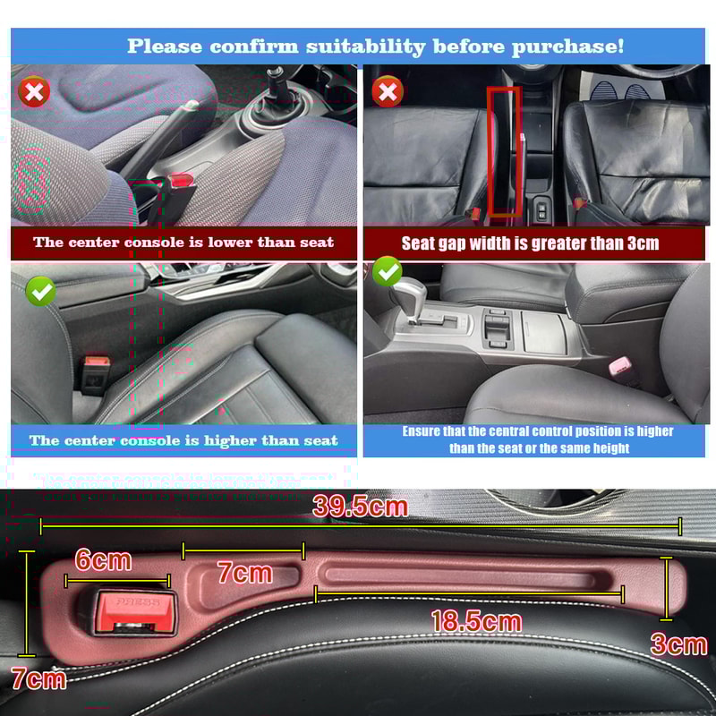 Car Seat Gap Storage Organizer AntiDrop Crevice Box For Phones Keys More 2