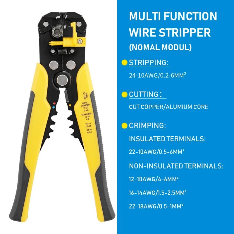 Multifunctional Crimping Pliers Automatic Wire Stripper Cable Cutter Terminal Hand Tool For Profes