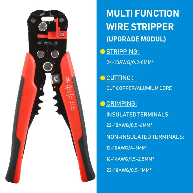 Multifunctional Crimping Pliers Automatic Wire Stripper Cable Cutter Terminal Hand Tool For Profes