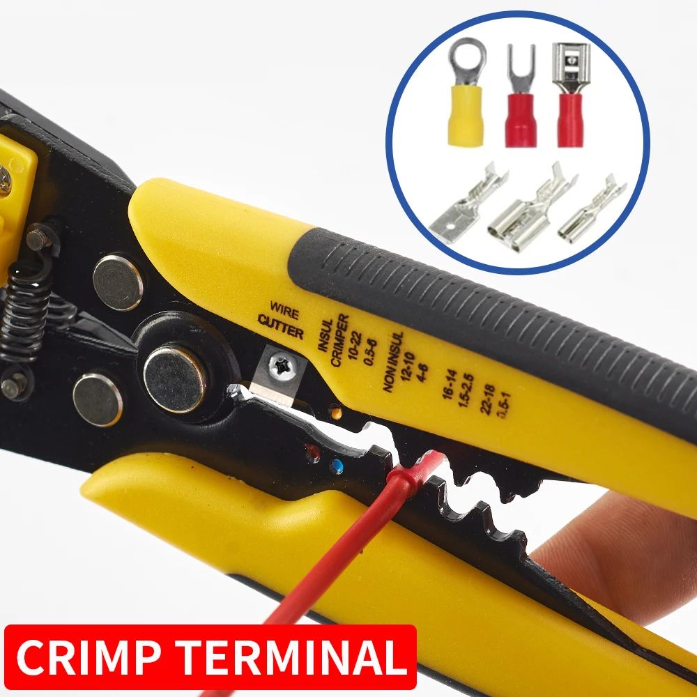 Multifunctional Crimping Pliers Automatic Wire Stripper Cable Cutter Terminal Hand Tool For Profes
