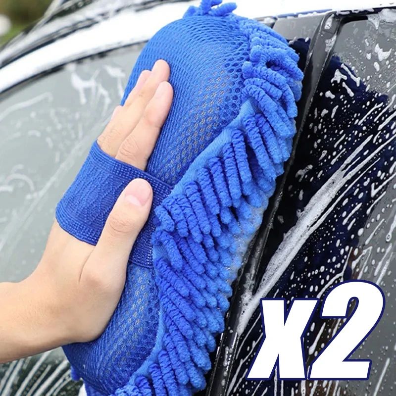 Premium Microfiber Car Cleaning Brush Glove Auto Washing Sponge Towel And Detailing Accessory 2