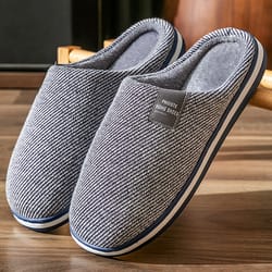 men warm cotton slippers cozy indoor & bedroom slippers with plush fluffy comfort