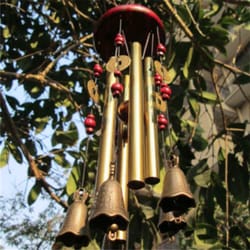 hanging wind chime, large metal bells for church, garden & home decor, brings good luck & harmony