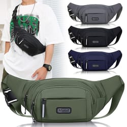 mens canvas fit waistpack mobile anti-theft sports running belt for outdoor leisure & travel
