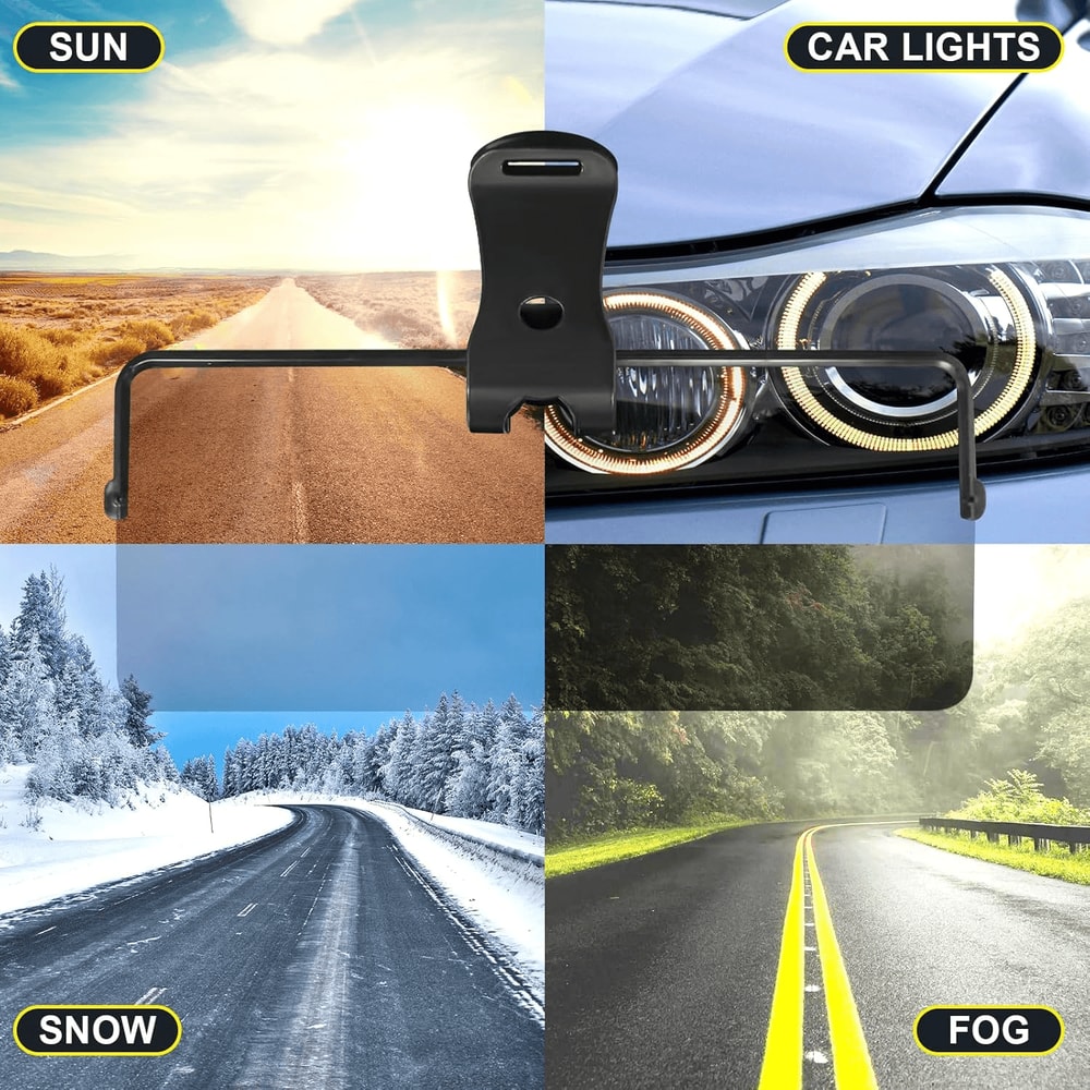 Car Anti Glare Mirror Sun Visor, Anti UV Strong Light Vehicle Sunshade