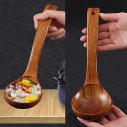 long handle wooden soup spoons - ideal for cooking, desserts, rice - teaspoon cooking utensil and stirrer spoon