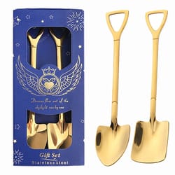 stainless steel shovel spoons: creative coffee tea spoons for dessert, ice cream, watermelon - kitchen cutlery sets