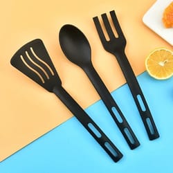 versatile utensils set: cooking, serving, portable, silicone, plastic - ideal for kitchen, camping, and more