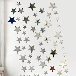irregular mirror star wall stickers: 3d acrylic decor for living room, kids room - set of 20pcs | home decoration