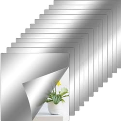 self adhesive mirror sheets: removable non glass mirrors for home decor - 3d wall stickers for bedroom, living room