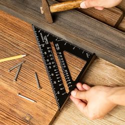 multifunctional triangle ruler, metric angle & square woodworking tool for carpenters