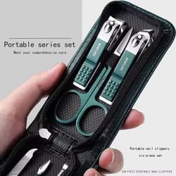 professional nail care set household manicure tools for women & men, 6 piece nail scissors & clippers