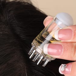 hexagonal oil roller ball massage comb, scalp applicator for hair regeneration & relaxation, styling comb