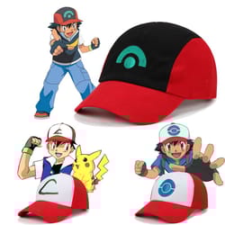 pokemon baseball cap, anime cartoon ash ketchum cosplay hat adjustable mesh cap for kids role play & gifts