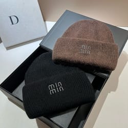 winter warm plush hat, thickened and enlarged, double rolled edge knitted beanie