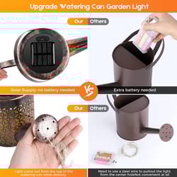 solar watering can light: outdoor garden decor