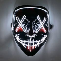 glowing led mask with neon light wireless festival costume supplies for halloween & carnival