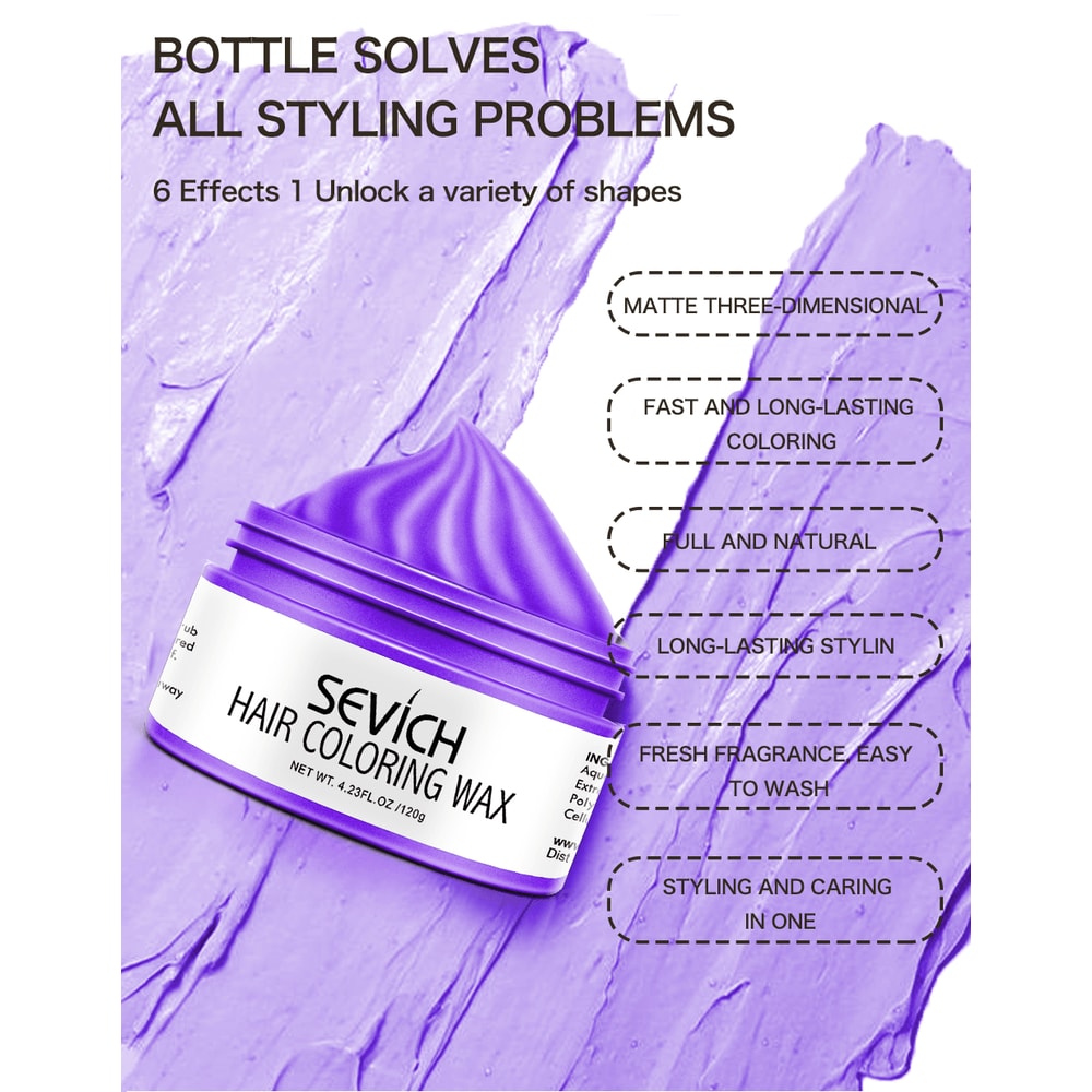 Temporary Hair Color Wax Easy to Wash DIY Hair Dye for Beards Eyebrows Styling Dyed Mud