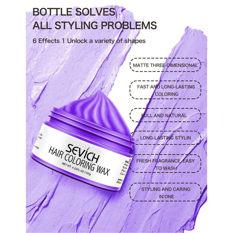 Temporary Hair Color Wax Easy to Wash DIY Hair Dye for Beards Eyebrows Styling Dyed Mud