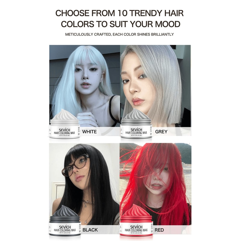 Temporary Hair Color Wax Easy to Wash DIY Hair Dye for Beards Eyebrows Styling Dyed Mud