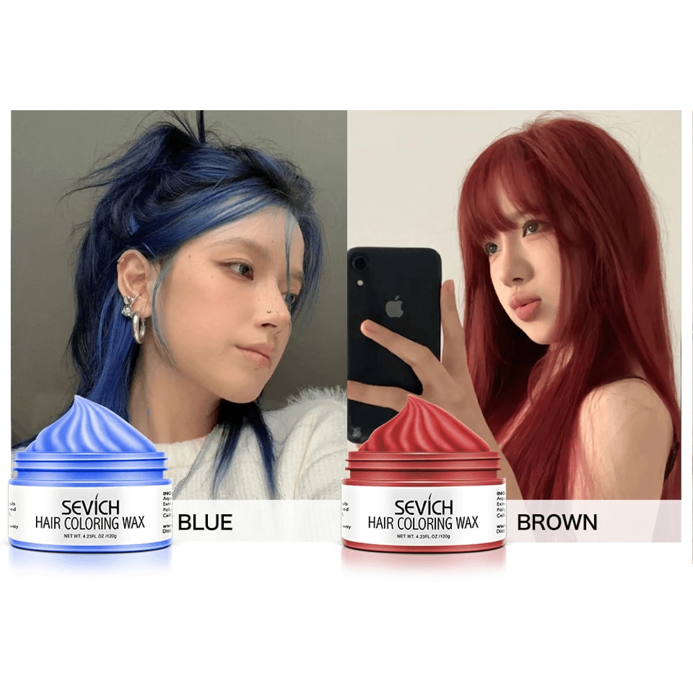 Temporary Hair Color Wax Easy to Wash DIY Hair Dye for Beards Eyebrows Styling Dyed Mud