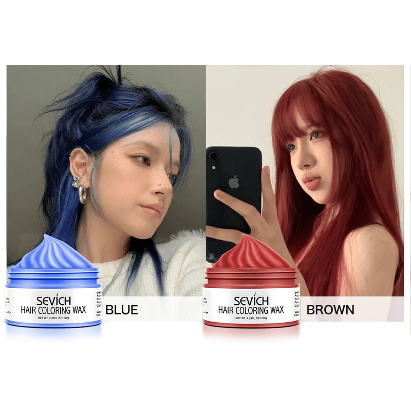 Temporary Hair Color Wax Easy to Wash DIY Hair Dye for Beards Eyebrows Styling Dyed Mud