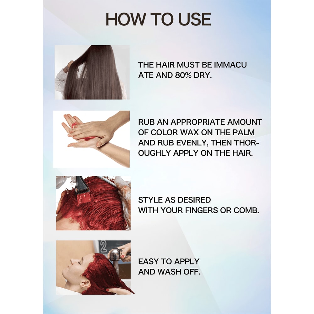 Temporary Hair Color Wax Easy to Wash DIY Hair Dye for Beards Eyebrows Styling Dyed Mud