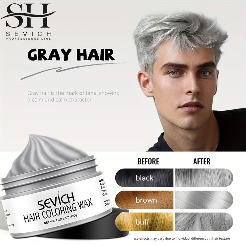 Temporary Hair Color Wax Easy to Wash DIY Hair Dye for Beards Eyebrows Styling Dyed Mud