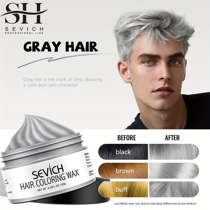 Temporary Hair Color Wax Easy to Wash DIY Hair Dye for Beards Eyebrows Styling Dyed Mud