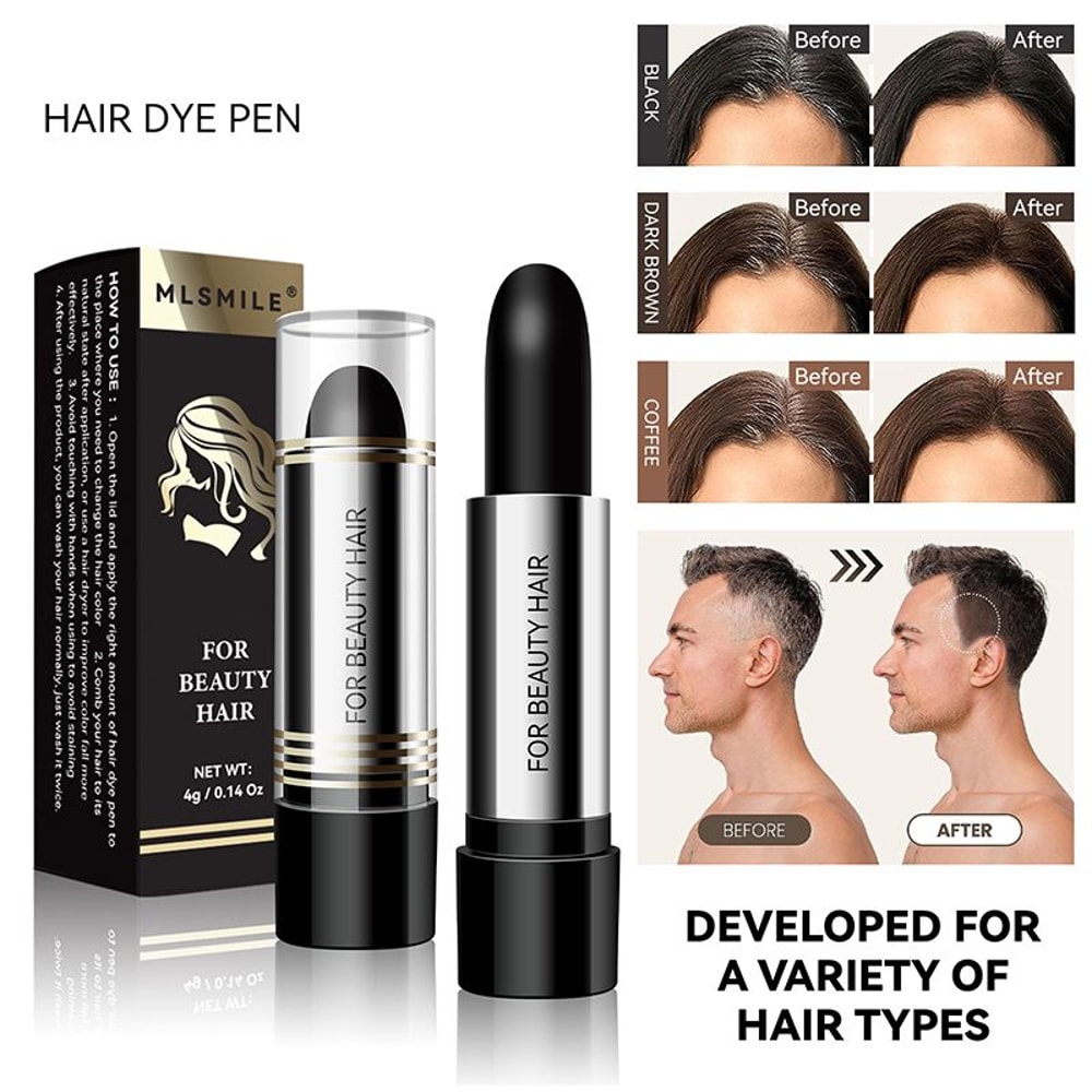 Instant OneTime Hair Dye Pen Lipstick Style Temporary Hair Dye to Cover White Hair Modify Cream