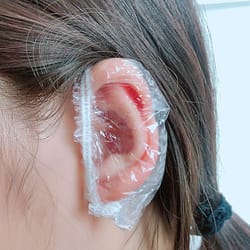 waterproof ear covers, disposable hair dye earmuffs for baking oil, shower & barber hairdressing one size fits most