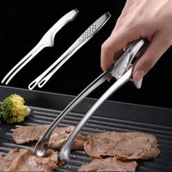 stainless steel food tongs, non slip bbq tongs for grilling, cooking, and serving , durable kitchen cooking tools