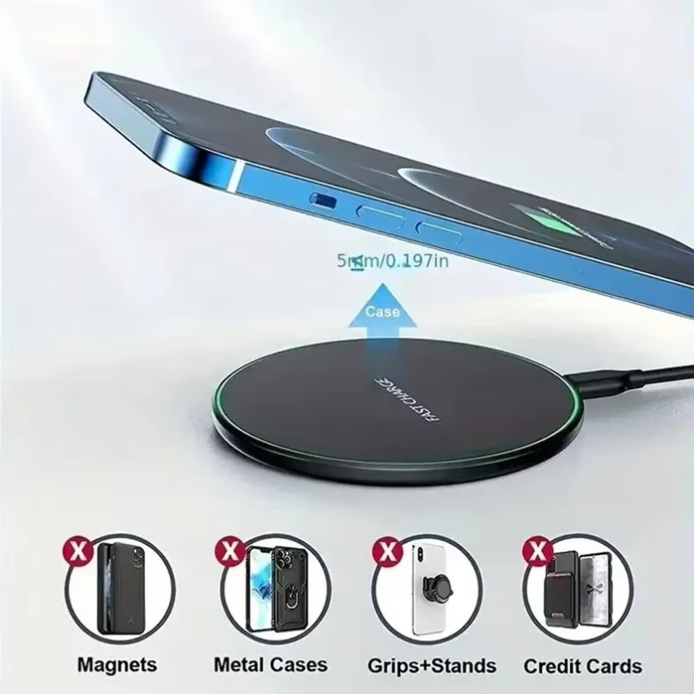 30W Fast Wireless Charger Pad QiCertified Charging Station for iPhone 151413 Samsung S23S22 X