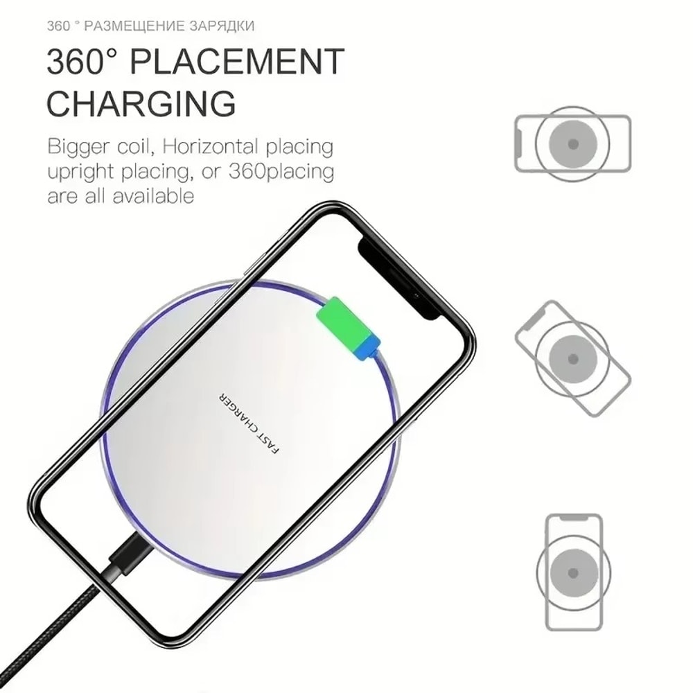30W Fast Wireless Charger Pad QiCertified Charging Station for iPhone 151413 Samsung S23S22 X