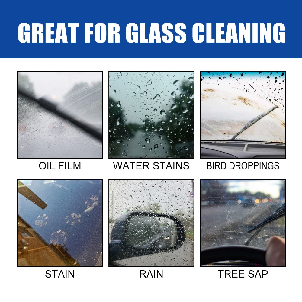 Powerful Car Glass Cleaning Paste Anti-Fog, Waterproof Windshield Cleaner for Spotless Rearview Mirrors
