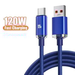 120w usb type-c fast charging cable, high-speed data cord for iphone 15 pro max, samsung, xiaomi, huawei
