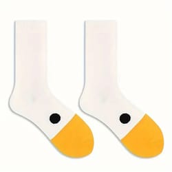 cartoon women socks funny goose design soft breathable comfortable cute casual fashionable & versatile ladies socks