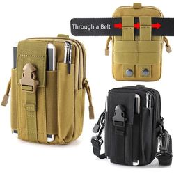 men small waist bag, multifunctional waterproof nylon phone pouch for outdoor hunting & casual use