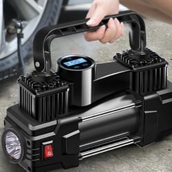 air compressor dual cylinder tire inflator heavy duty car electric air pump with led light portable auto inflatable pump