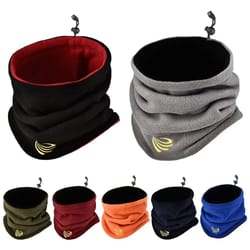 winter camping fleece neck gaiter, ski tube scarf, snowboard half face mask & cold-proof collar for men & women
