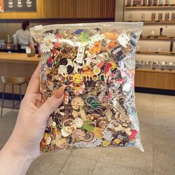 cute enamel pin badges – random animal & plant metal brooches for backpack, lapel, jewelry (women & kids)