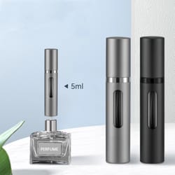 glass refillable perfume bottle with spray pump, travel size mini scent atomizer, empty cosmetic container for purse