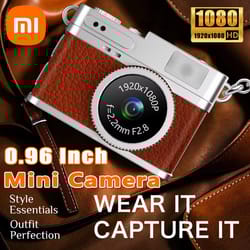 xiaomi 1080p hd mini thumb camera screen portable student sports video camera, compact campus & travel necklace