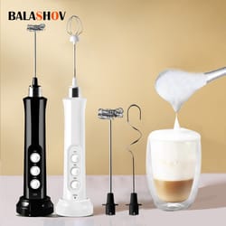 rechargeable handheld electric milk frother & foam maker, high-speed drink mixer and coffee frothing wand for latte