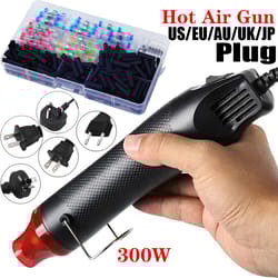 handheld mini heat gun hot air tool with heat shrink butt, electrical embossing gun for crafts, pvc tubing, diy shrink