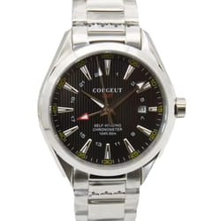 gmt automatic watch for man, sapphire crystal, luminous hands, waterproof stainless steel mechanical watch