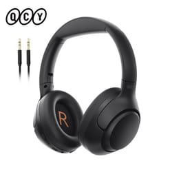 bluetooth hi res audio over ear headset, qcy h3 anc wireless headphones, hybrid noise cancelling earphones