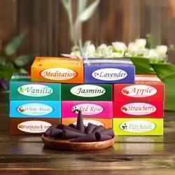 mahendra incense cones, sandalwood, lavender, vanilla, aromatherapy cones for air purification & relaxation