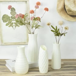modern flower vase: white pink blue plastic vase for nordic home decor - living room decoration & flower arrangement