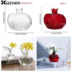 pomegranate glass vase: creative fruit cachepot for home decor, room decorations, and flower display